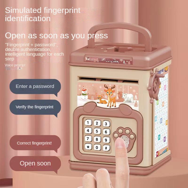 Money Box with Fingerprint Pig - Coin Operated Kiddie Ride ulasan dan harga