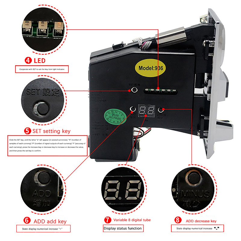 616 Electronic Multi Coin Acce - Arcade Game Vending Machine ulasan dan harga