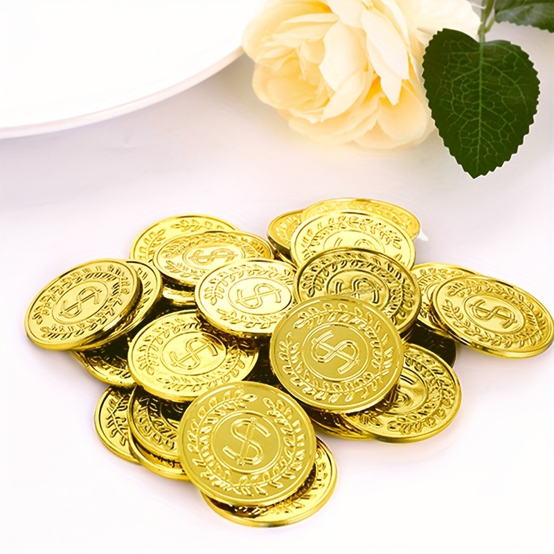 50pcs Golden Coins Plastic Pla - Arcade Game Coin ulasan dan harga